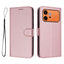 Honor 600 / 600 Pro EIDERWOOD Kunstlæder Flip Cover m. Strop - Lyserød