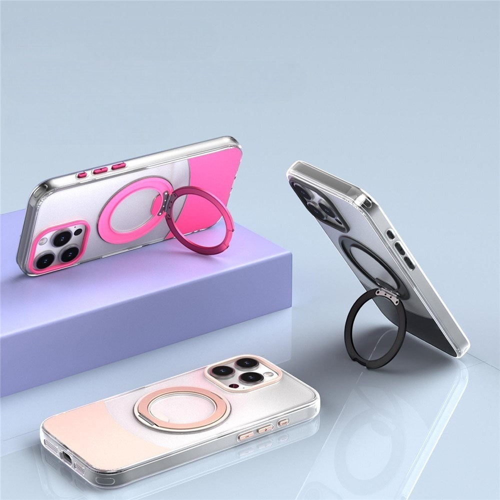 iPhone 13 Pro EIDERWOOD Hybrid Cover med Ståfunktion - MagSafe Kompatibel - Gennemsigtig / Orange