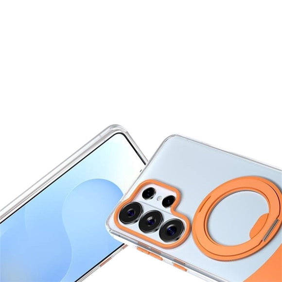 Samsung Galaxy S26 Ultra EIDERWOOD Hybrid Cover med Ståfunktion - MagSafe Kompatibel - Gennemsigtig / Lyserød