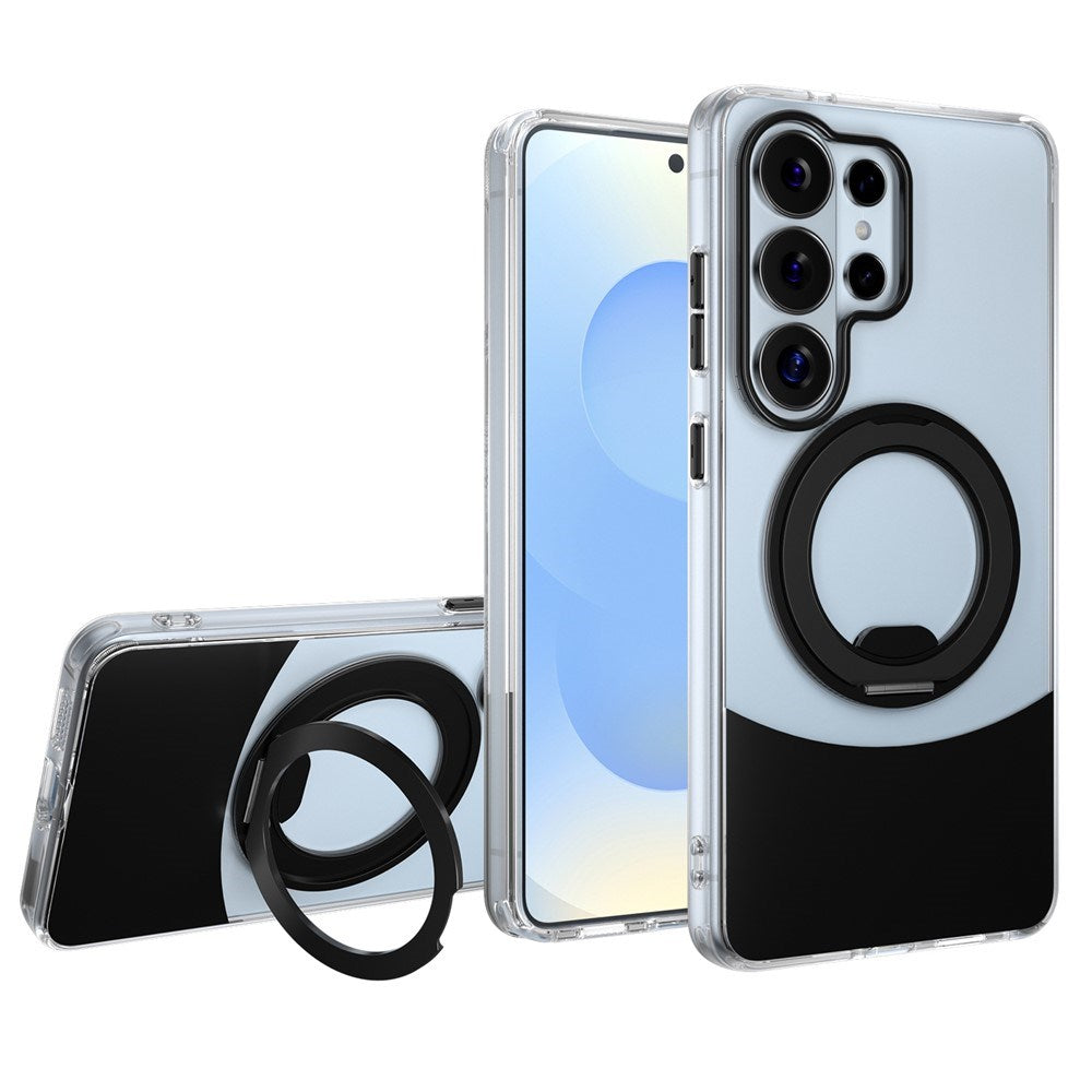Samsung Galaxy S26 EIDERWOOD Hybrid Cover med Ståfunktion - MagSafe Kompatibel - Gennemsigtig / Sort
