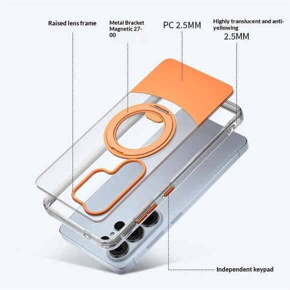 Samsung Galaxy S26 EIDERWOOD Hybrid Cover med Ståfunktion - MagSafe Kompatibel - Gennemsigtig / Lyserød