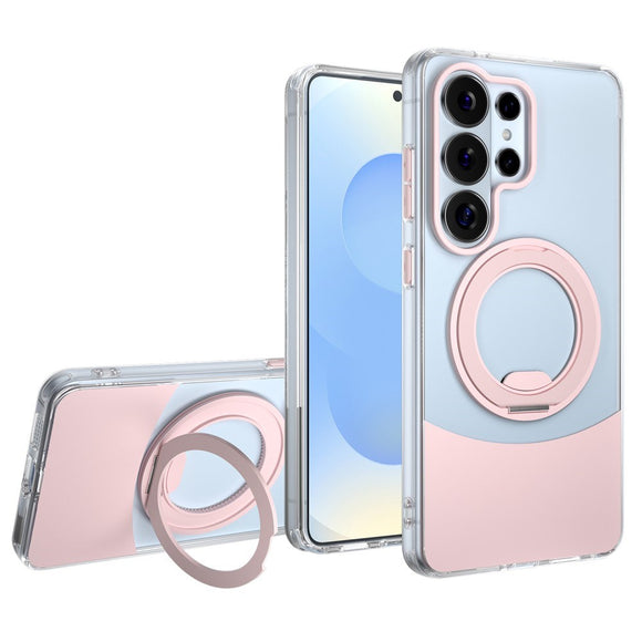Samsung Galaxy S26 Ultra EIDERWOOD Hybrid Cover med Ståfunktion - MagSafe Kompatibel - Gennemsigtig / Lyserød