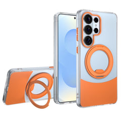 Samsung Galaxy S26 Ultra EIDERWOOD Hybrid Cover med Ståfunktion - MagSafe Kompatibel - Gennemsigtig / Orange