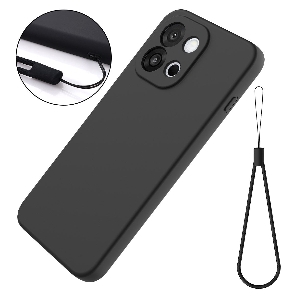 OnePlus Nord 6 EIDERWOOD Foret Silikone Cover m. Strop - Sort