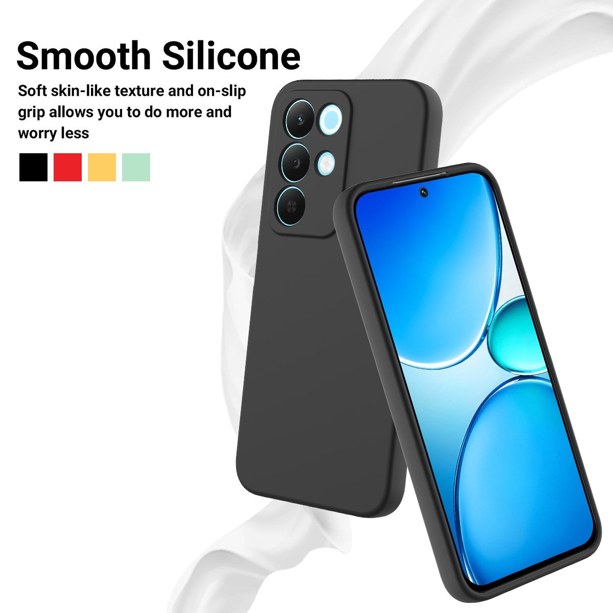 Realme C100 EIDERWOOD Silikone Cover m. Strop - Sort