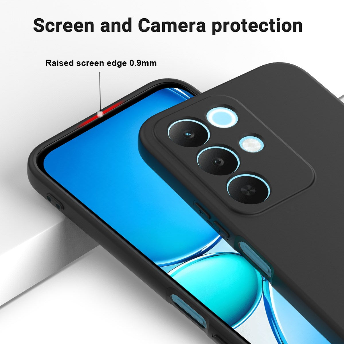Realme C100 EIDERWOOD Silikone Cover m. Strop - Sort