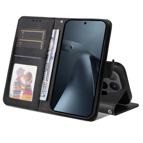 Xiaomi 17T EIDERWOOD Kunstlæder Flip Cover m. Strop - Sort
