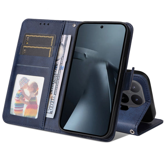 Xiaomi 17T EIDERWOOD Kunstlæder Flip Cover m. Strop - Blå