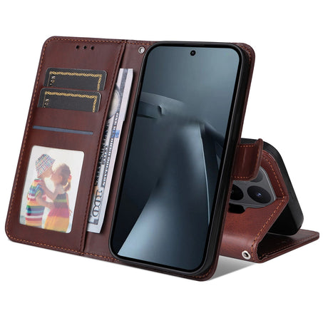 Xiaomi 17T EIDERWOOD Kunstlæder Flip Cover m. Strop - Brun