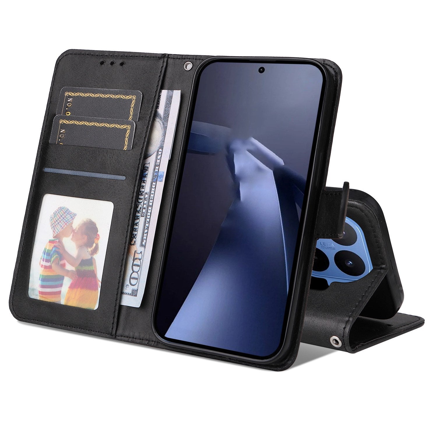 Xiaomi 17T Pro EIDERWOOD Kunstlæder Flip Cover m. Strop - Sort