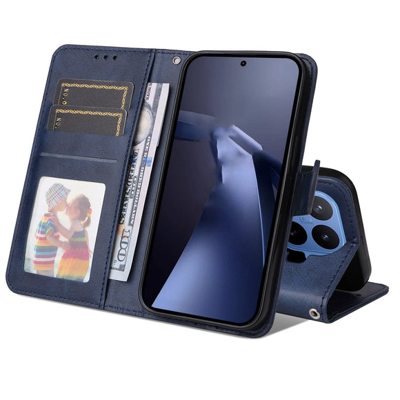 Xiaomi 17T Pro EIDERWOOD Kunstlæder Flip Cover m. Strop - Blå