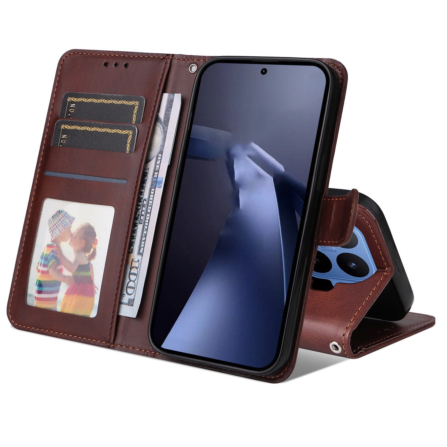 Xiaomi 17T Pro EIDERWOOD Kunstlæder Flip Cover m. Strop - Brun
