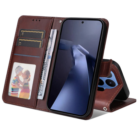 Xiaomi 17T Pro EIDERWOOD Kunstlæder Flip Cover m. Strop - Brun