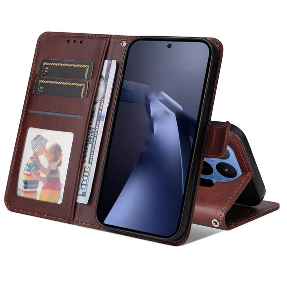 Xiaomi 17T Pro EIDERWOOD Kunstlæder Flip Cover m. Strop - Brun