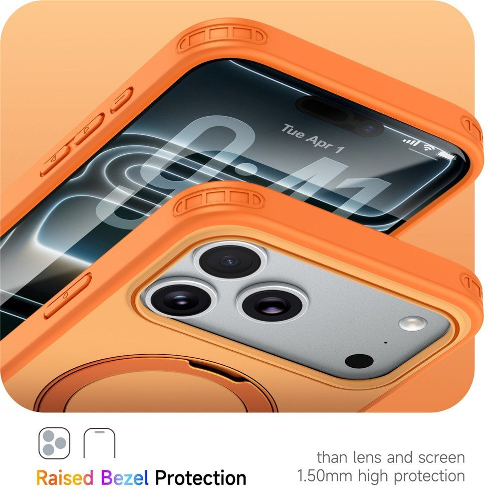 iPhone 18 Pro Max / 17 Pro Max EIDERWOOD Hybrid Plast Cover m. Roterende Kickstand - MagSafe Kompatibel - Orange