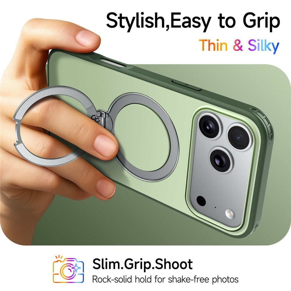 iPhone 18 Pro Max / 17 Pro Max EIDERWOOD Hybrid Plast Cover m. Roterende Kickstand - MagSafe Kompatibel - Grøn