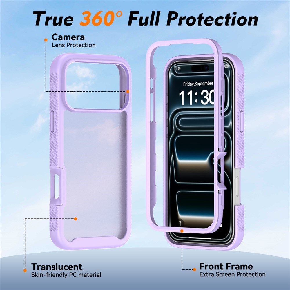 iPhone 18 Pro Max / 17 Pro Max EIDERWOOD Todelt Mat Hybrid Plast Cover - Lilla