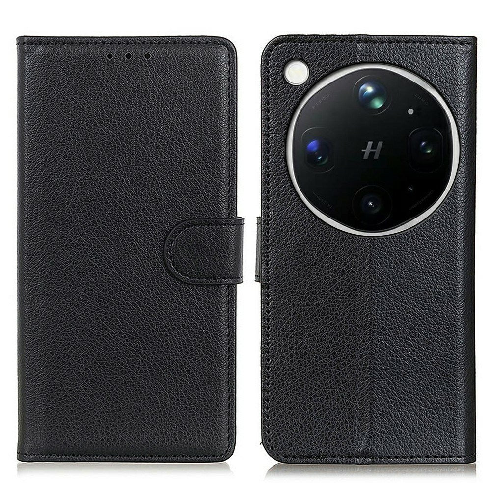 OPPO Find X9 Ultra EIDERWOOD Kunstlæder Flip Cover m. Kortholder & Ståfunktion - Sort