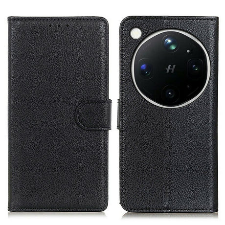 OPPO Find X9 Ultra EIDERWOOD Kunstlæder Flip Cover m. Kortholder & Ståfunktion - Sort