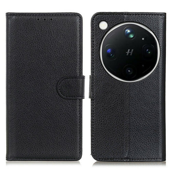 OPPO Find X9 Ultra EIDERWOOD Kunstlæder Flip Cover m. Kortholder & Ståfunktion - Sort