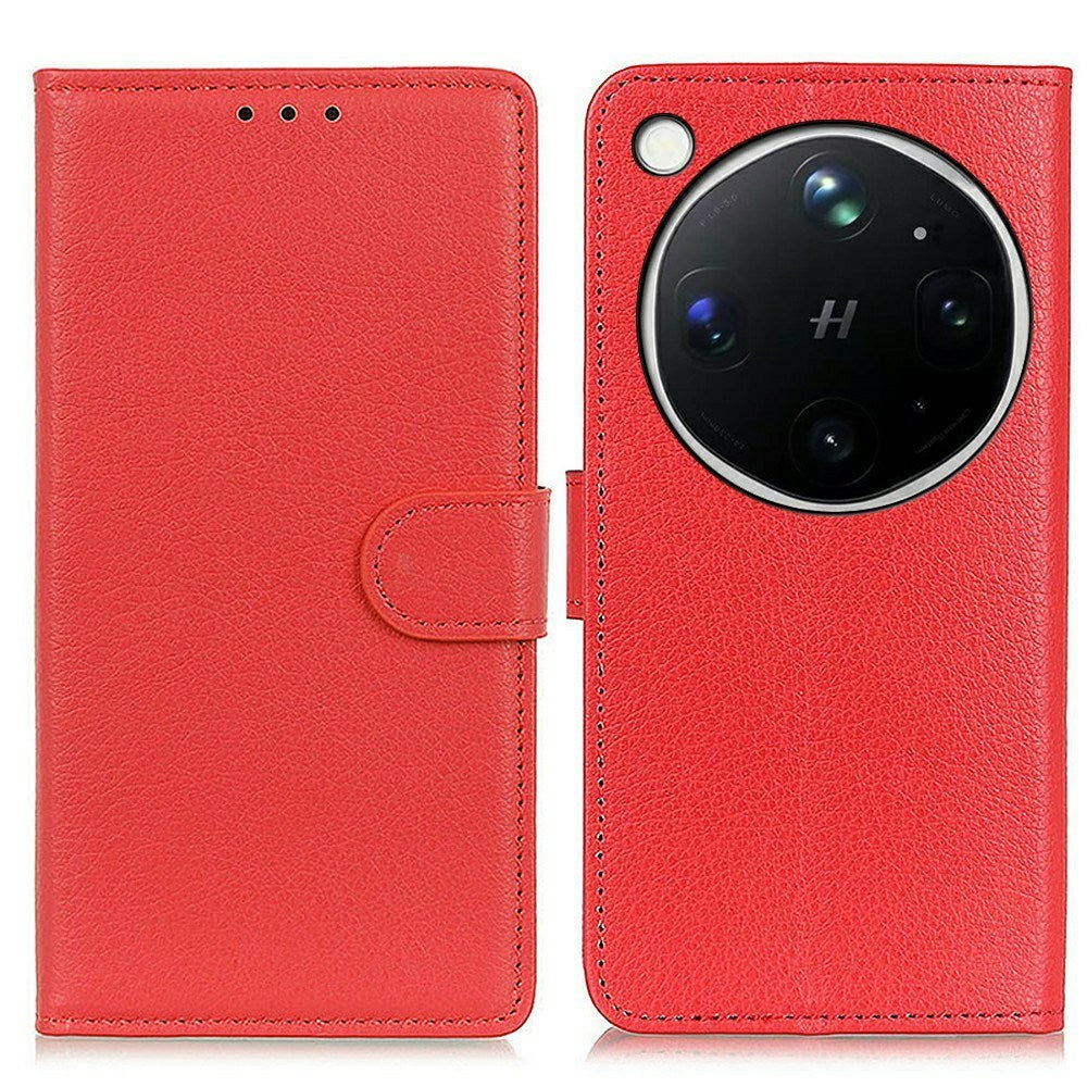OPPO Find X9 Ultra EIDERWOOD Kunstlæder Flip Cover m. Kortholder & Ståfunktion - Rød