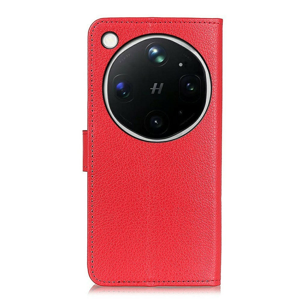 OPPO Find X9 Ultra EIDERWOOD Kunstlæder Flip Cover m. Kortholder & Ståfunktion - Rød