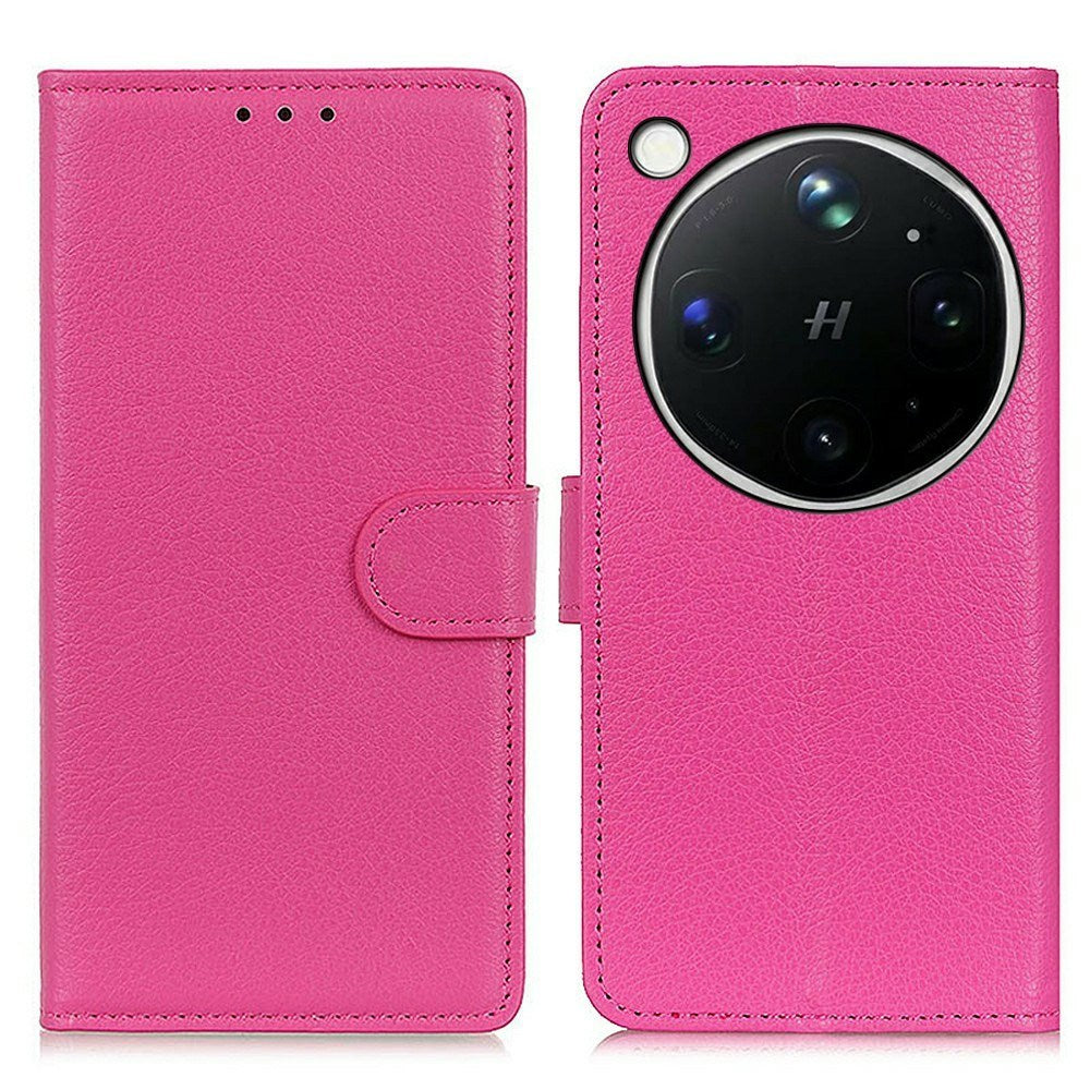 OPPO Find X9 Ultra EIDERWOOD Kunstlæder Flip Cover m. Kortholder & Ståfunktion - Lyserød