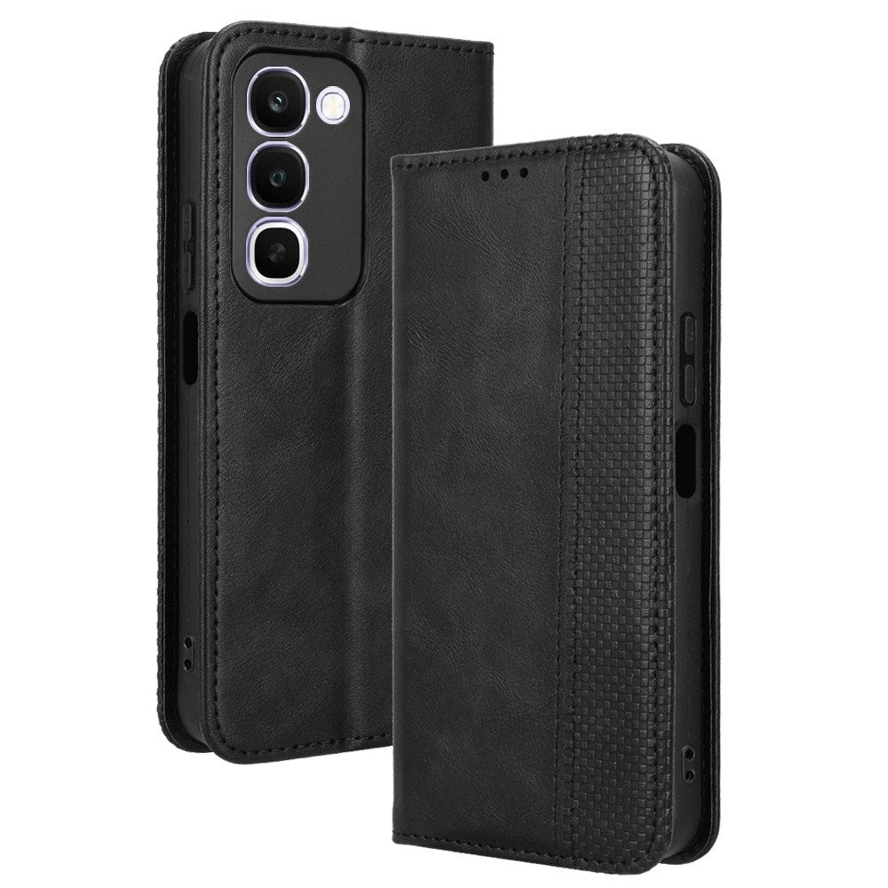 Realme C100 EIDERWOOD Kunstlæder Flip Cover m. Kortholder & Ståfunktion - Sort