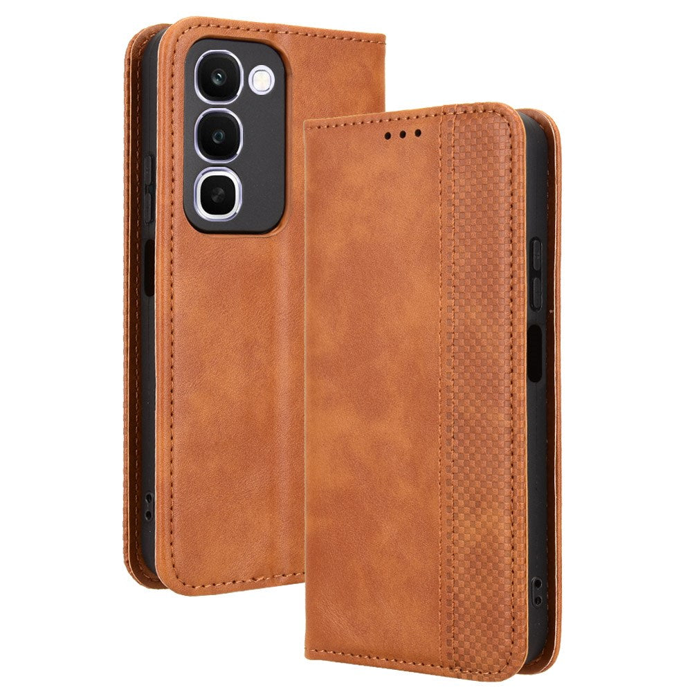 Realme C100 EIDERWOOD Kunstlæder Flip Cover m. Kortholder & Ståfunktion - Brun