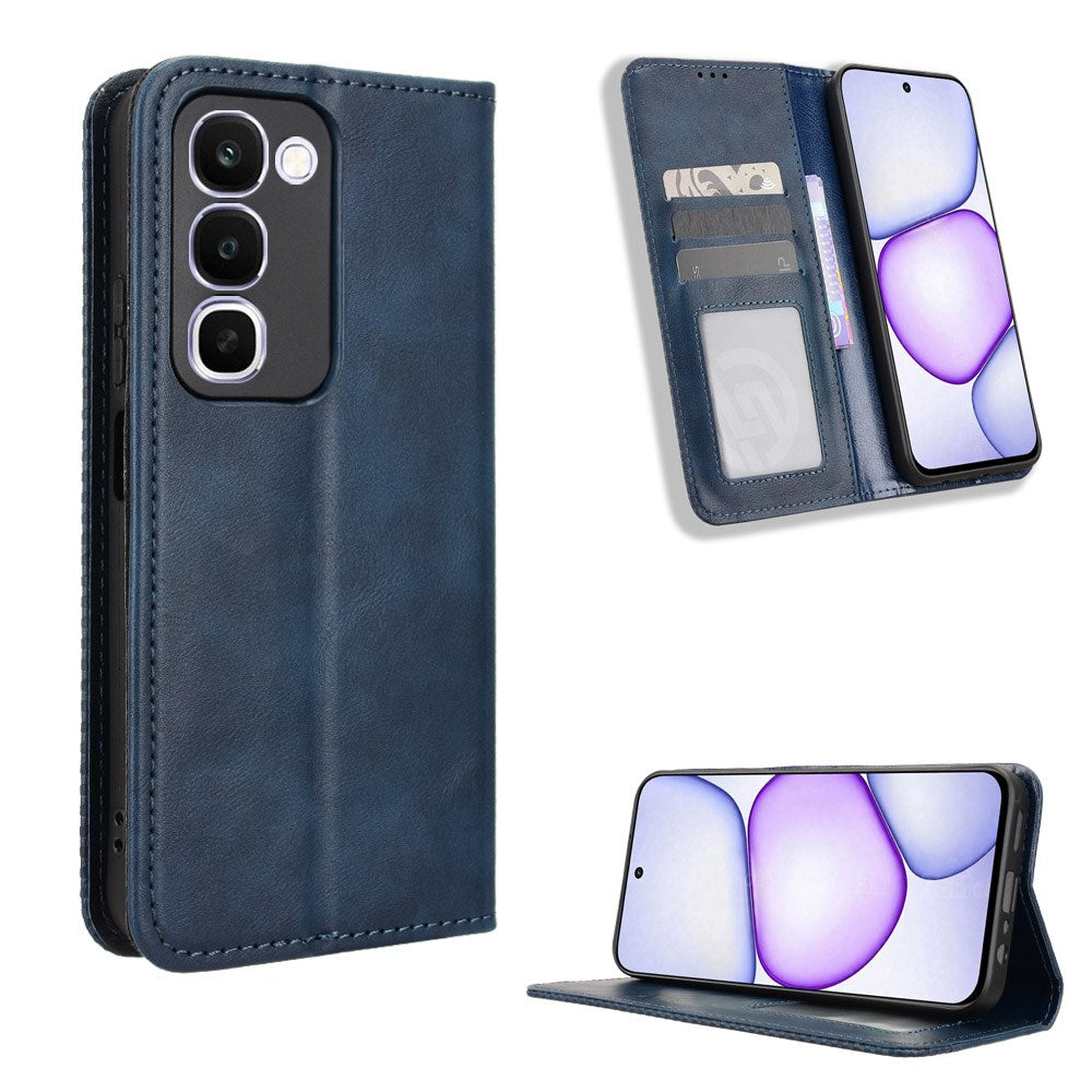 Realme C100 EIDERWOOD Kunstlæder Flip Cover m. Kortholder & Ståfunktion - Blå