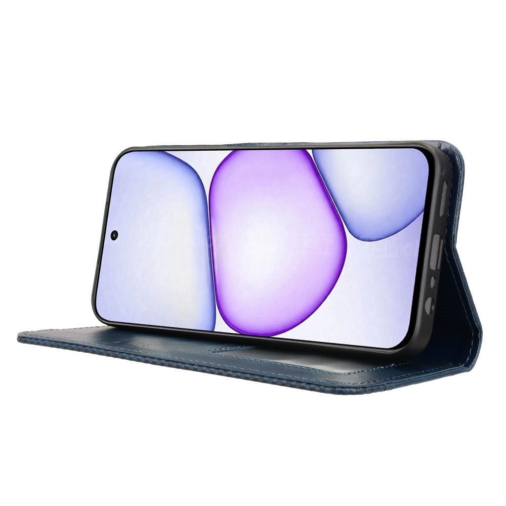 Realme C100 EIDERWOOD Kunstlæder Flip Cover m. Kortholder & Ståfunktion - Blå