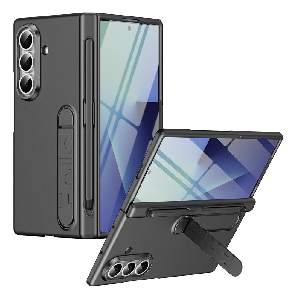 Samsung Galaxy Z Fold8 Hårdt Plast Cover m. Beskyttelsesglas & Kickstand - Grå