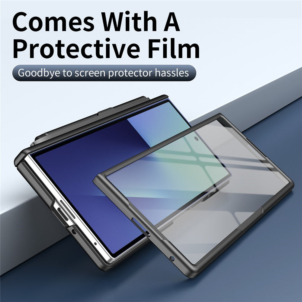 Samsung Galaxy Z Fold8 Hårdt Plast Cover m. Beskyttelsesglas & Kickstand - Grå
