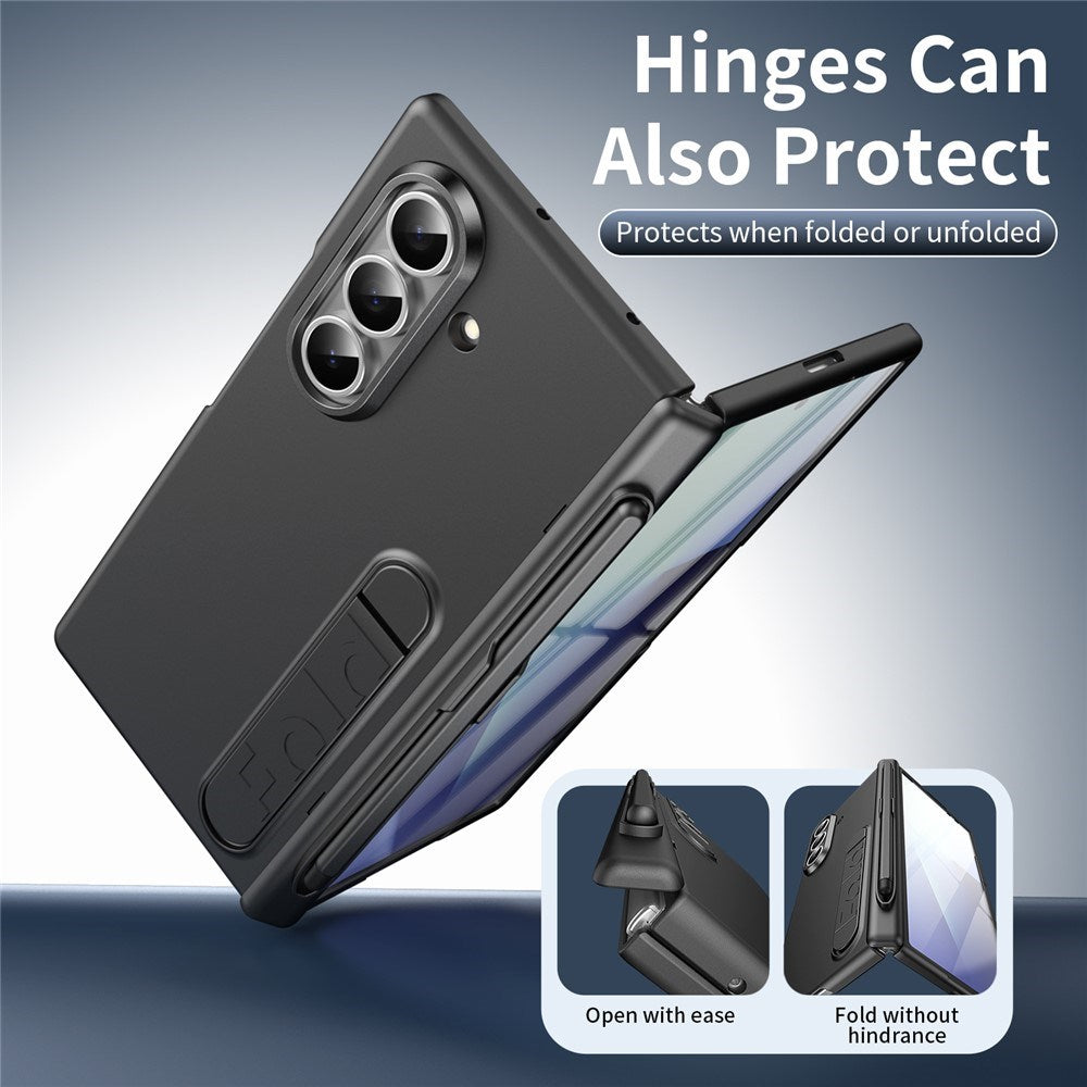 Samsung Galaxy Z Fold8 Hårdt Plast Cover m. Beskyttelsesglas & Kickstand - Grå