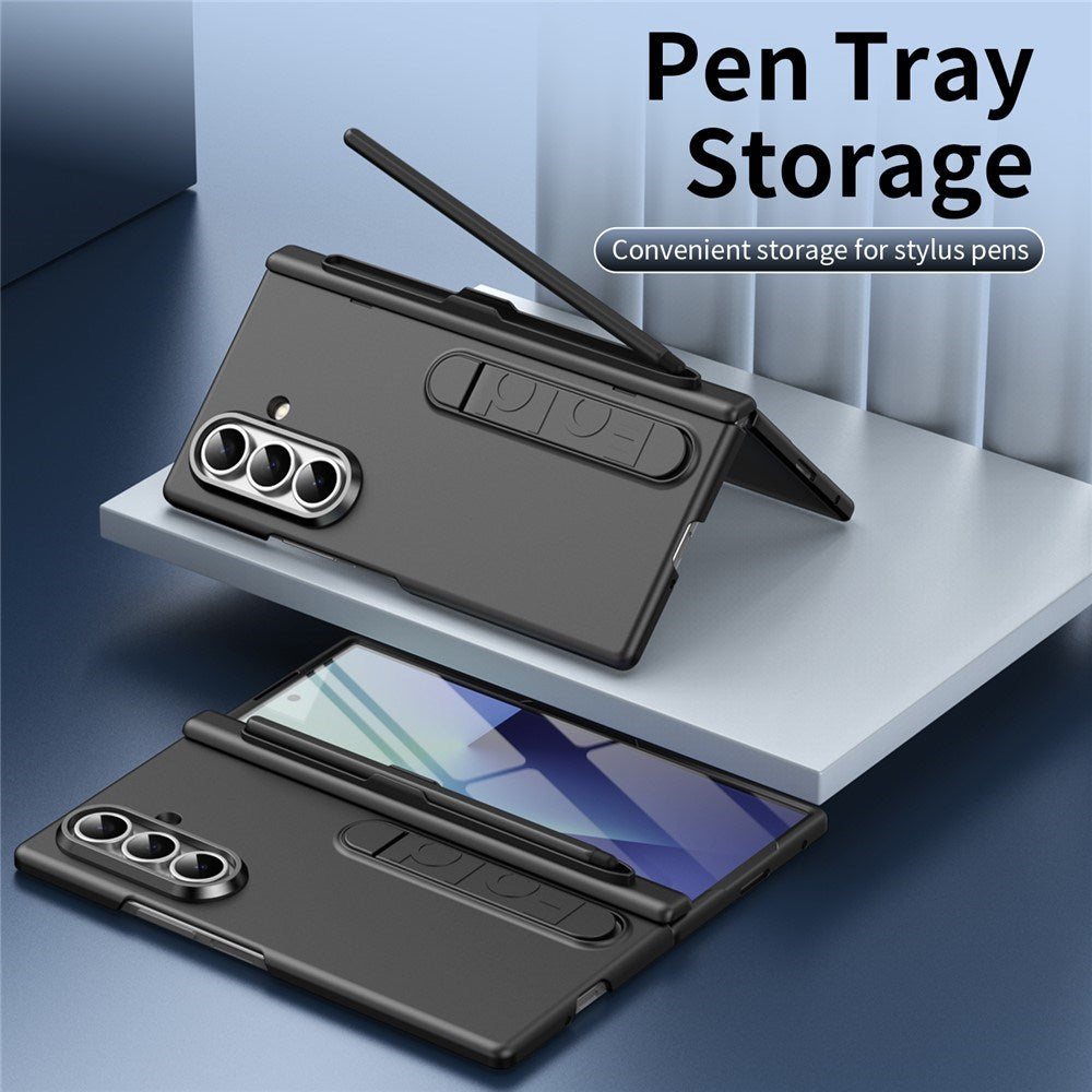 Samsung Galaxy Z Fold8 Hårdt Plast Cover m. Beskyttelsesglas & Kickstand - Grå