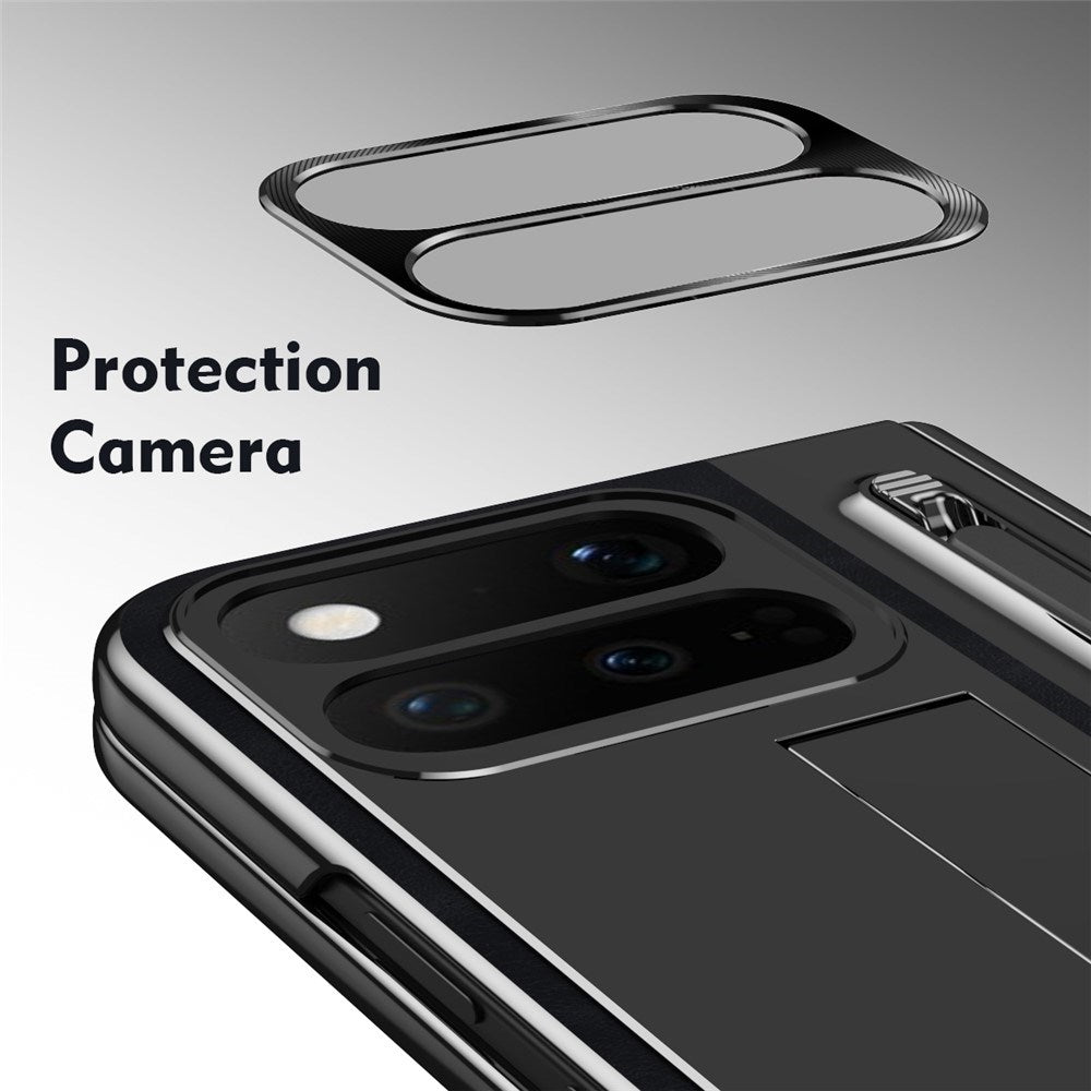 Google Pixel 11 Pro Fold EIDERWOOD Kunstlæder Cover m. Hærdet Glas - Sort