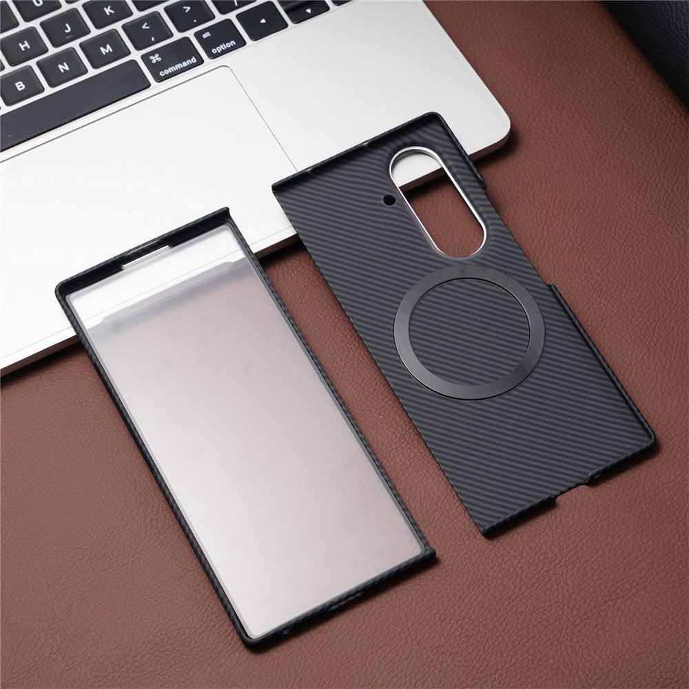 Samsung Galaxy Z Fold8 Hårdt Plast Carbon Cover - MagSafe Kompatibel - Sort