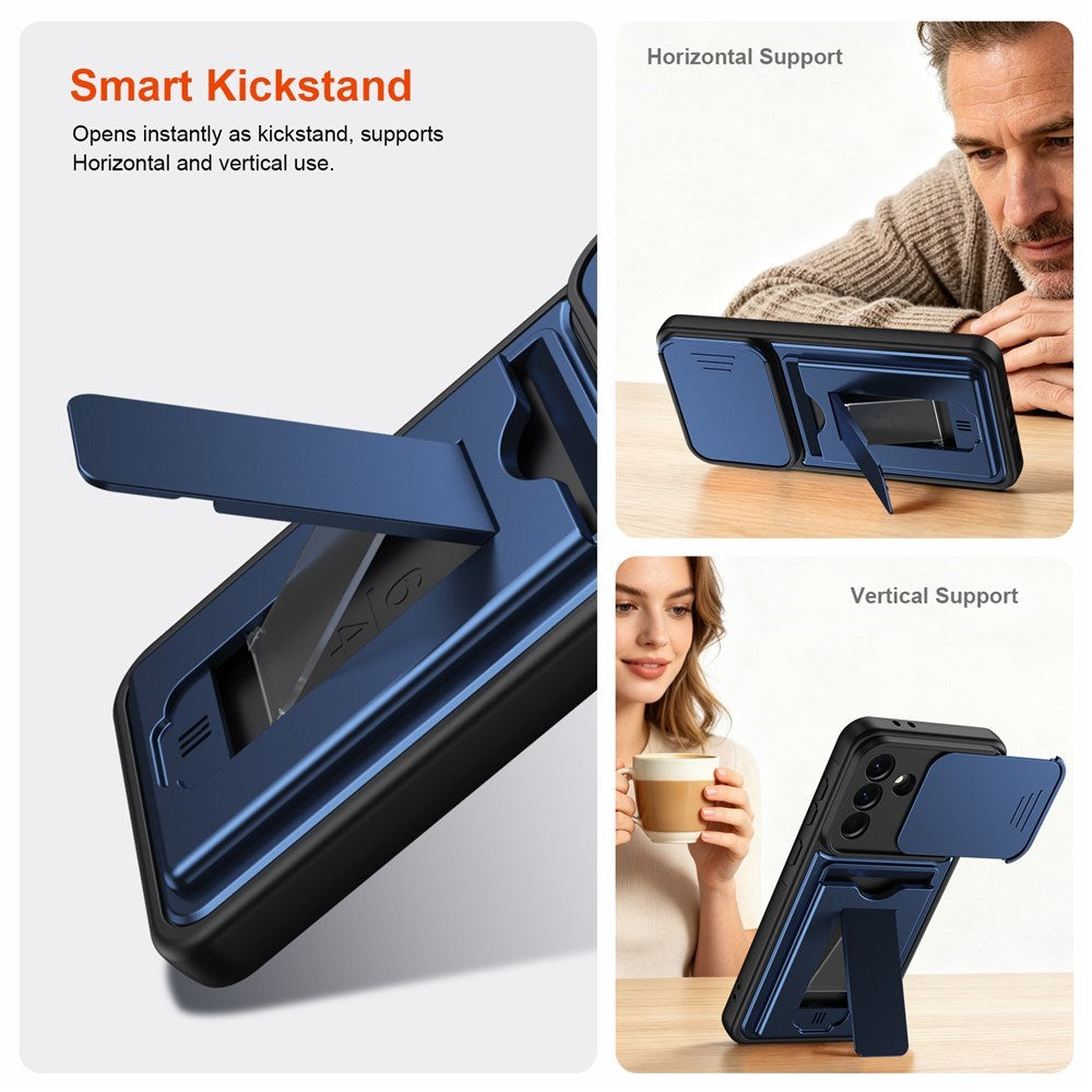 Samsung Galaxy A27 EIDERWOOD Hybrid Håndværker Cover m. Kortholder & Cam Slider - Blå