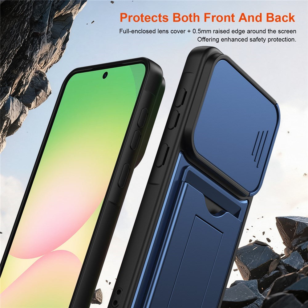 Samsung Galaxy A27 EIDERWOOD Hybrid Håndværker Cover m. Kortholder & Cam Slider - Blå