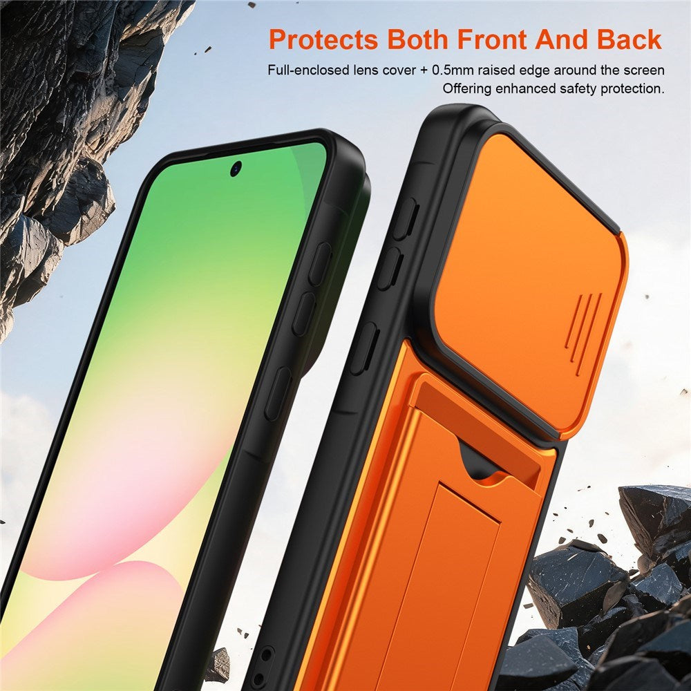 Samsung Galaxy A27 EIDERWOOD Hybrid Håndværker Cover m. Kortholder & Cam Slider - Orange