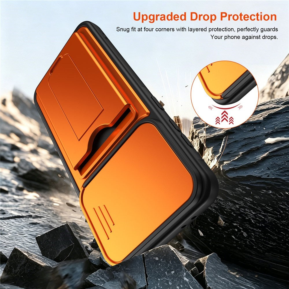Samsung Galaxy A27 EIDERWOOD Hybrid Håndværker Cover m. Kortholder & Cam Slider - Orange