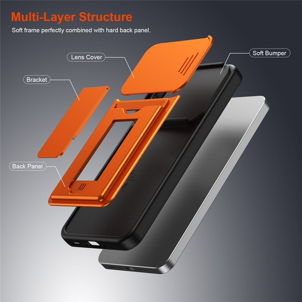 Samsung Galaxy A27 EIDERWOOD Hybrid Håndværker Cover m. Kortholder & Cam Slider - Orange