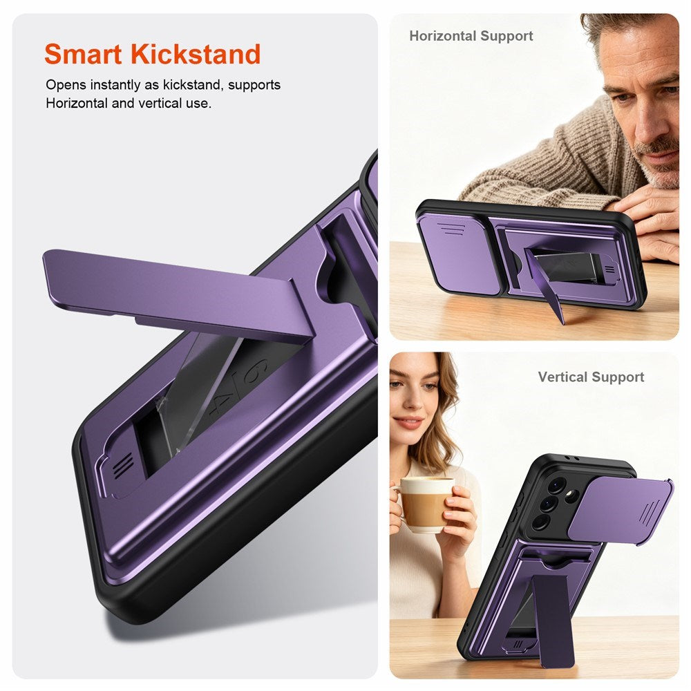 Samsung Galaxy A27 EIDERWOOD Hybrid Håndværker Cover m. Kortholder & Cam Slider - Lilla
