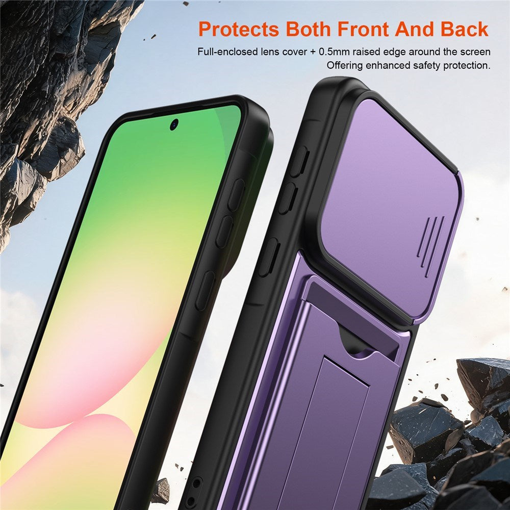 Samsung Galaxy A27 EIDERWOOD Hybrid Håndværker Cover m. Kortholder & Cam Slider - Lilla