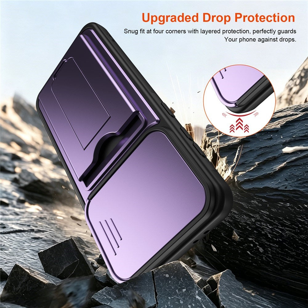 Samsung Galaxy A27 EIDERWOOD Hybrid Håndværker Cover m. Kortholder & Cam Slider - Lilla