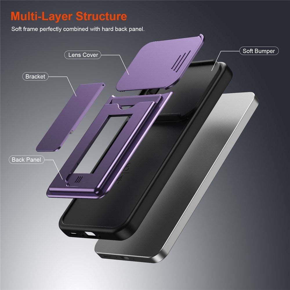 Samsung Galaxy A27 EIDERWOOD Hybrid Håndværker Cover m. Kortholder & Cam Slider - Lilla