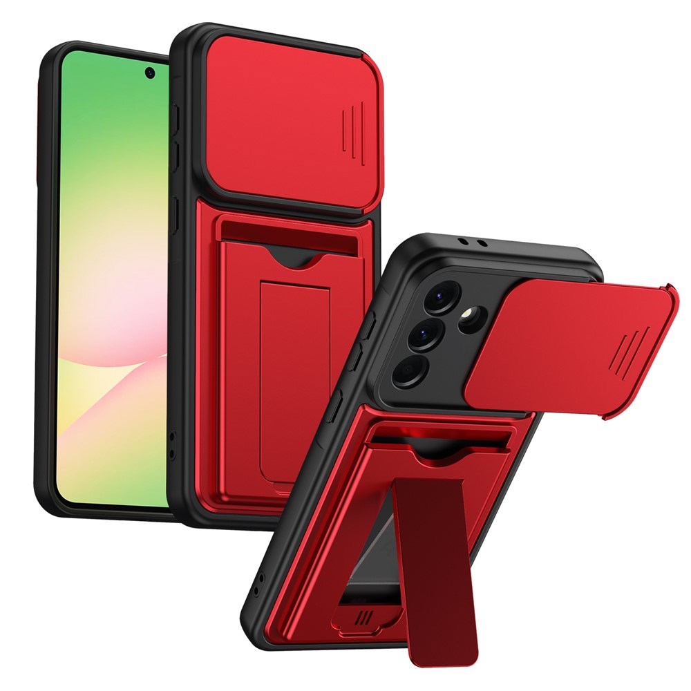 Samsung Galaxy A27 EIDERWOOD Hybrid Håndværker Cover m. Kortholder & Cam Slider - Rød