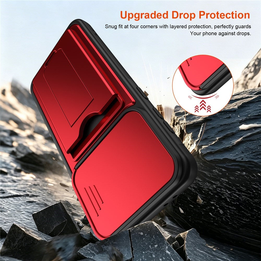 Samsung Galaxy A27 EIDERWOOD Hybrid Håndværker Cover m. Kortholder & Cam Slider - Rød