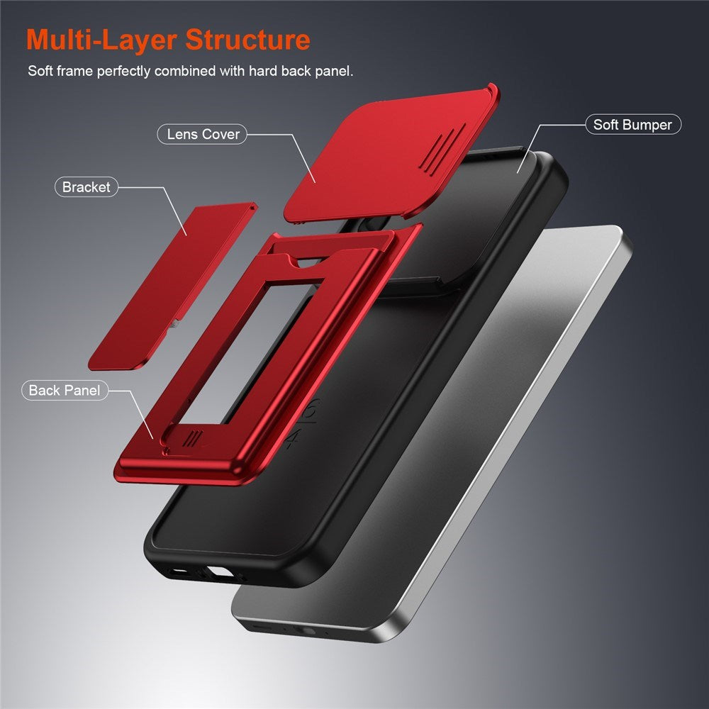 Samsung Galaxy A27 EIDERWOOD Hybrid Håndværker Cover m. Kortholder & Cam Slider - Rød