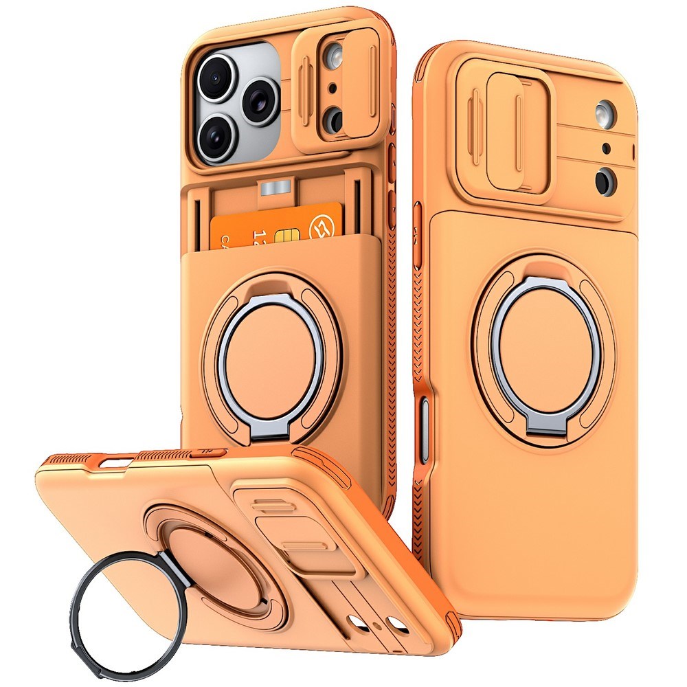 iPhone 18 Pro / 17 Pro EIDERWOOD Hybrid Håndværker Cover m. Kortholder & Cam Slider - MagSafe Kompatibel - Orange